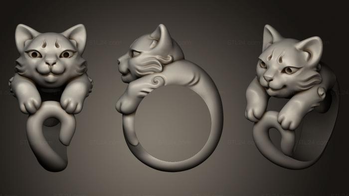 Ювелирные перстни и кольца (Кошачье кольцо, JVLRP_0254) 3D модель для ЧПУ станка